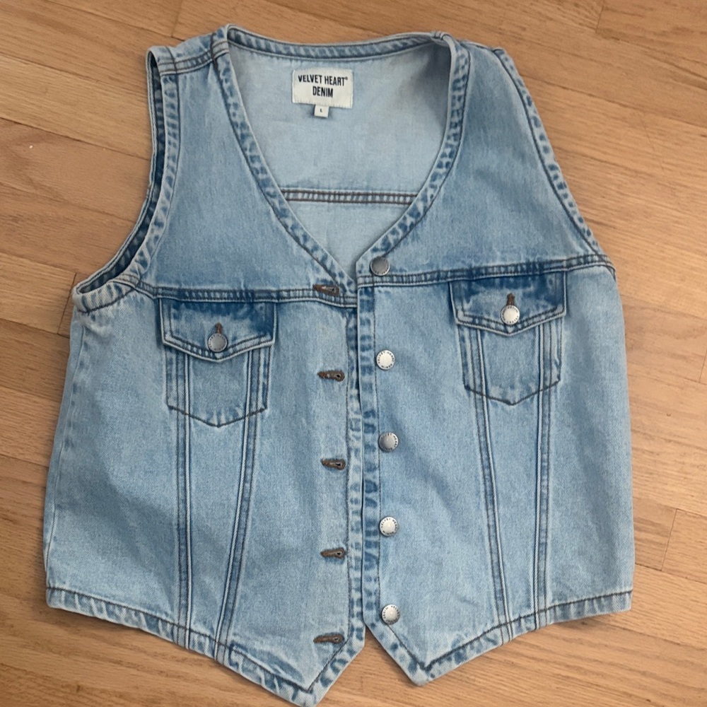 Velvet Heart Light Blue Denim Vest